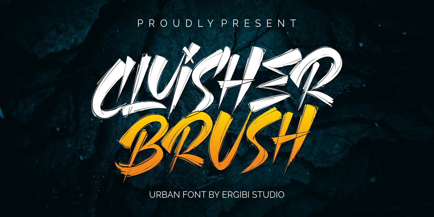 Ejemplo de fuente Cluisher Brush Brush